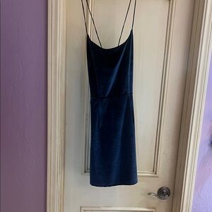 NBD Deep Blue Velvet Mini Dress